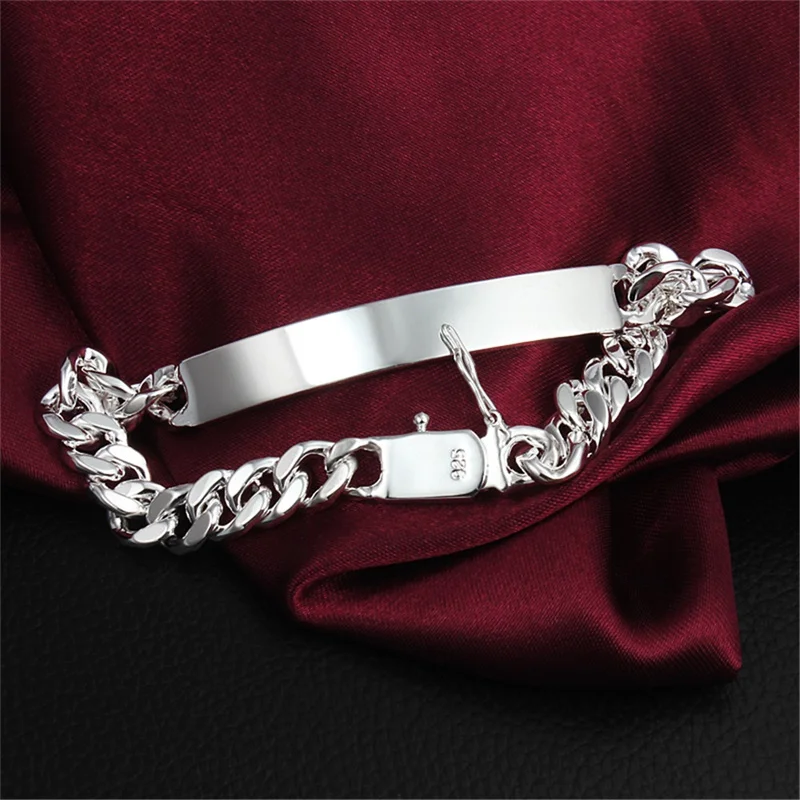 LMNZB Fashion Jewelry Solid 925 Sterling Silver Charm Bracelets Cuff Bangles Wedding Jewelry For Men Women LH182