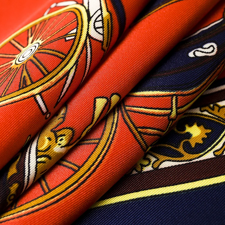 100 см * 100% твил Шелковый евро бренд лошадь и коляска женский квадратный шарф