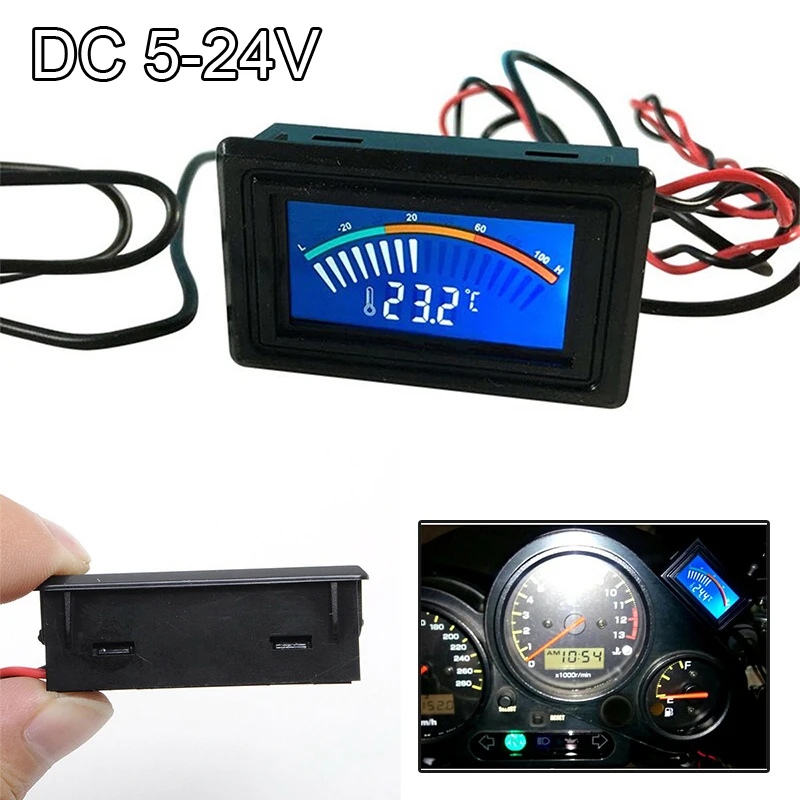 1 цифровой светодиодный термометр постоянного тока 5-24 В автомобильный
