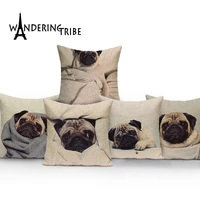 high quality pug dog cushion cover white outdoor cushions custom linen throw pillows animal pillow decorative home cushion cover