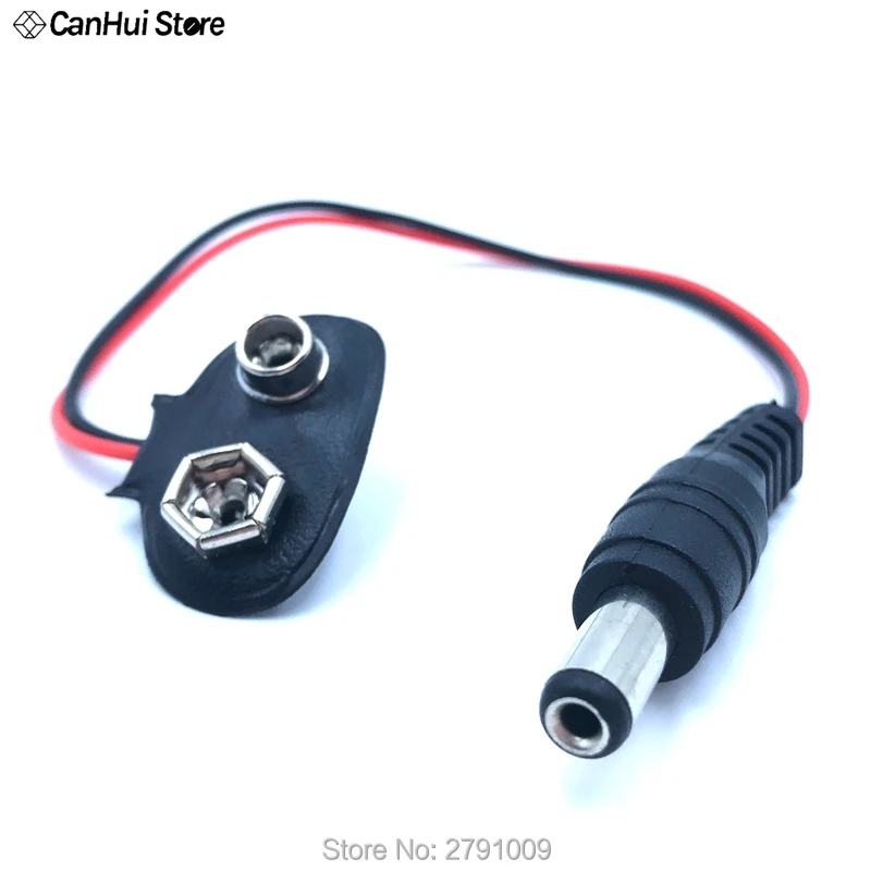 10pcs/lot DC 9V Battery Buckle Experiment Power Connection Line DC2.1MM Plug battery buckle Connector | Обустройство дома