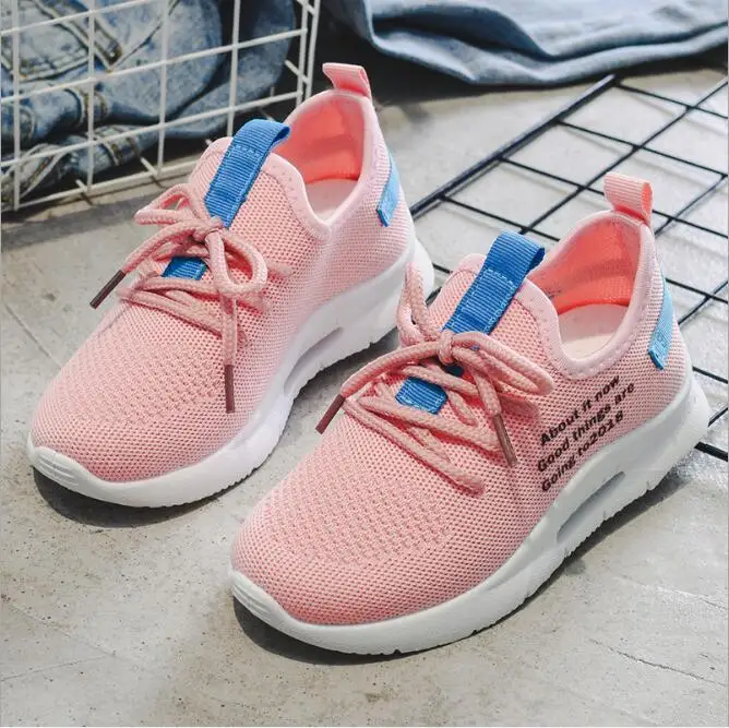 Детская обувь для отдыха девочек Новинка 2019 года Модная трикотажная детская