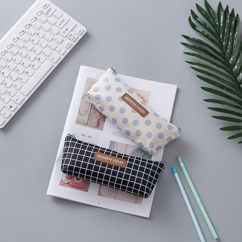 Пенал школьные принадлежности сетка Trousse Stylo Kawaii девушки Astucci Pennen Etui Astuccio Porta Penne Dot
