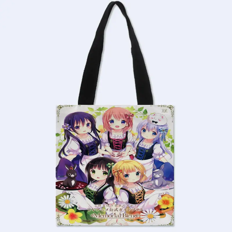 HEARMNY пользовательский Gochuumon wa Usagi Desu ka Сумка тоут двухсторонняя льняная