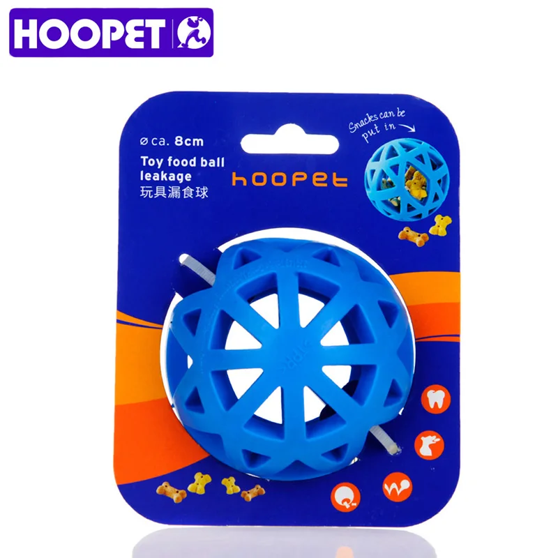 HOOPET экологически чистые натуральные резиновые игрушки для собак, шар для утечки, полые синие корма для домашних животных, Интерактивная тренировка