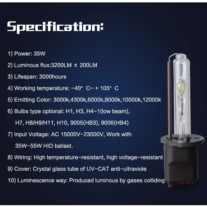 RACBOX 55Вт HID Xenon одной лампы 12v для фар преобразования H1 H3 H4-1 H7 H8/H9/H11 HB3 HB4 9005 9006 4300k 6000k 8000K
