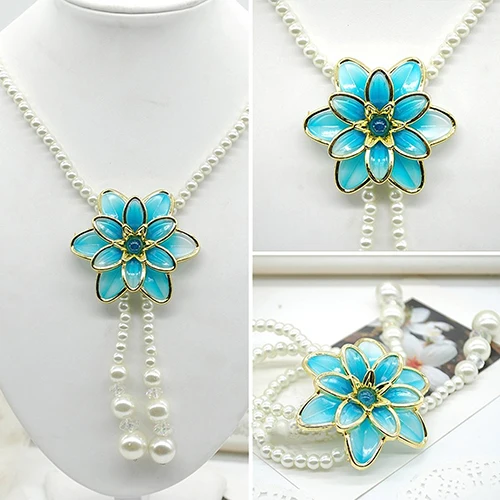 Женское ожерелье с подвеской в виде цветка кистями из искусственного жемчуга