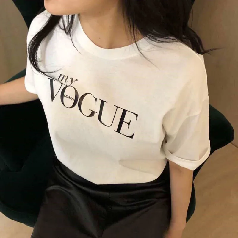 Женская футболка с коротким рукавом Vogue Корейская модель WC065 3XL 4XL 5XL 2019 | одежда