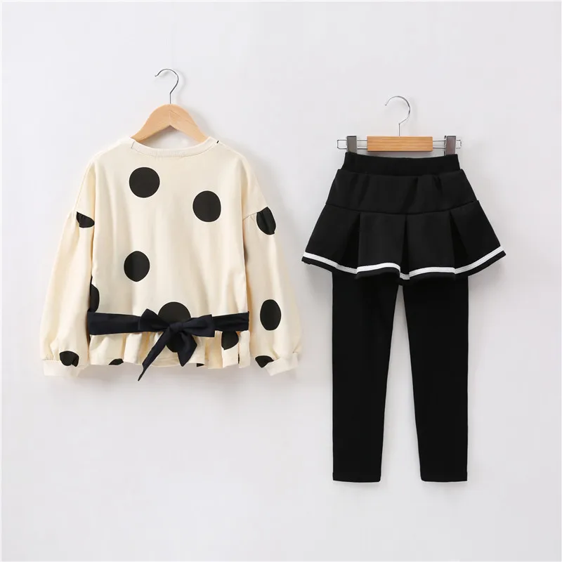 2018 Autumn Girls New Products Children's Clothing Suit Korean Version of Cotton Dot Print Baby | Детская одежда и обувь