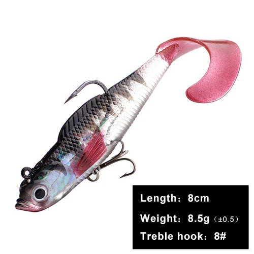 090 8cm FISHKING 1 шт. 8/10 см приманки мягкие приманки с 3D глаза тройными крючками приманки stackle мягкие приманки для приманки тройные Крючки и рыболовные принадлежности - Цвет: 090 8cm