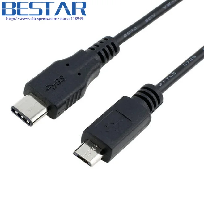 USB 3.1 USB-C Type-C Type C Male To Micro USB 2.0 5pin Male Connector Cable 100cm 1m