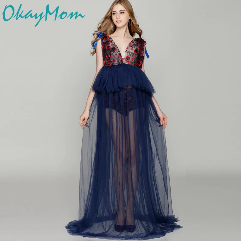 Платье для беременных OkayMom Элегантное Длинное фотосессии платье 2019|shower dresses|maternity