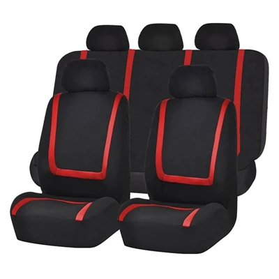9pcs Set Red GNUPME Чехлы для автомобильных сидений, полный набор, универсальные автомобильные аксессуары, чехол для автомобильных сидений, защита для автомобильного сиденья - Название цвета: 9pcs Set Red