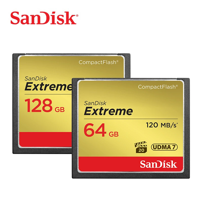 Настоящая карта памяти Sandisk Extreme Compact 32 Гб 64 128 ГБ до 120 Мб скорость чтения для видео