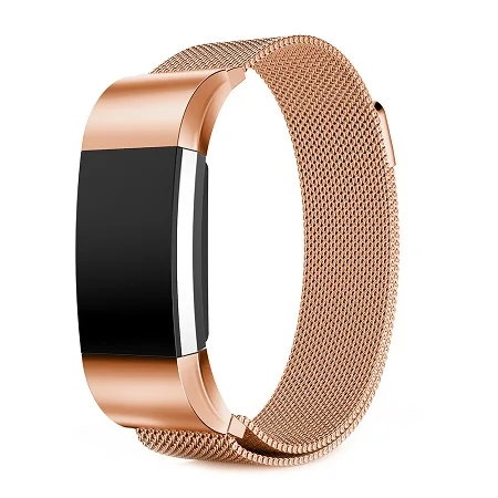 Rose Gold Магнитный металлический ремешок для Fitbit Charge 2 сменный Браслет из нержавеющей стали для Fitbit Charge Smart Bracelet - Цвет: Rose Gold