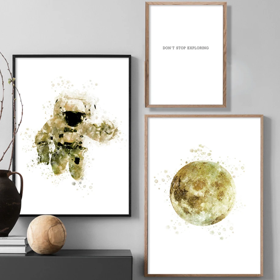 

Space Astronaut Moon Planet Quotes Nordic Posters And Prints Wall Art Canvas Painting Wall Pictures For Living Room Decoration