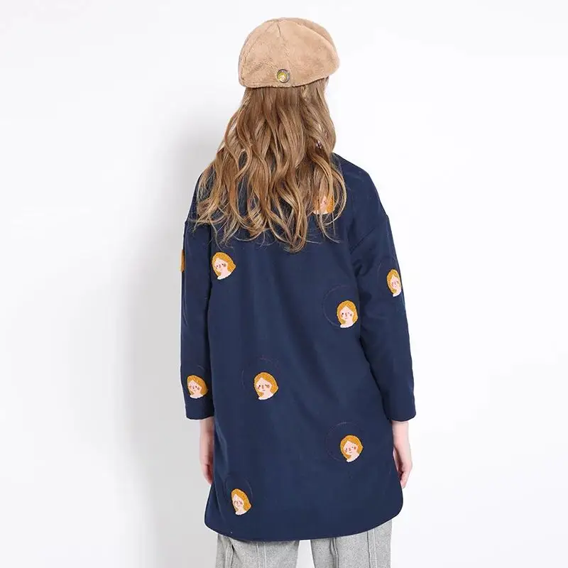 Зимние милые женские длинные куртки из смеси верхняя одежда женское шерстяные