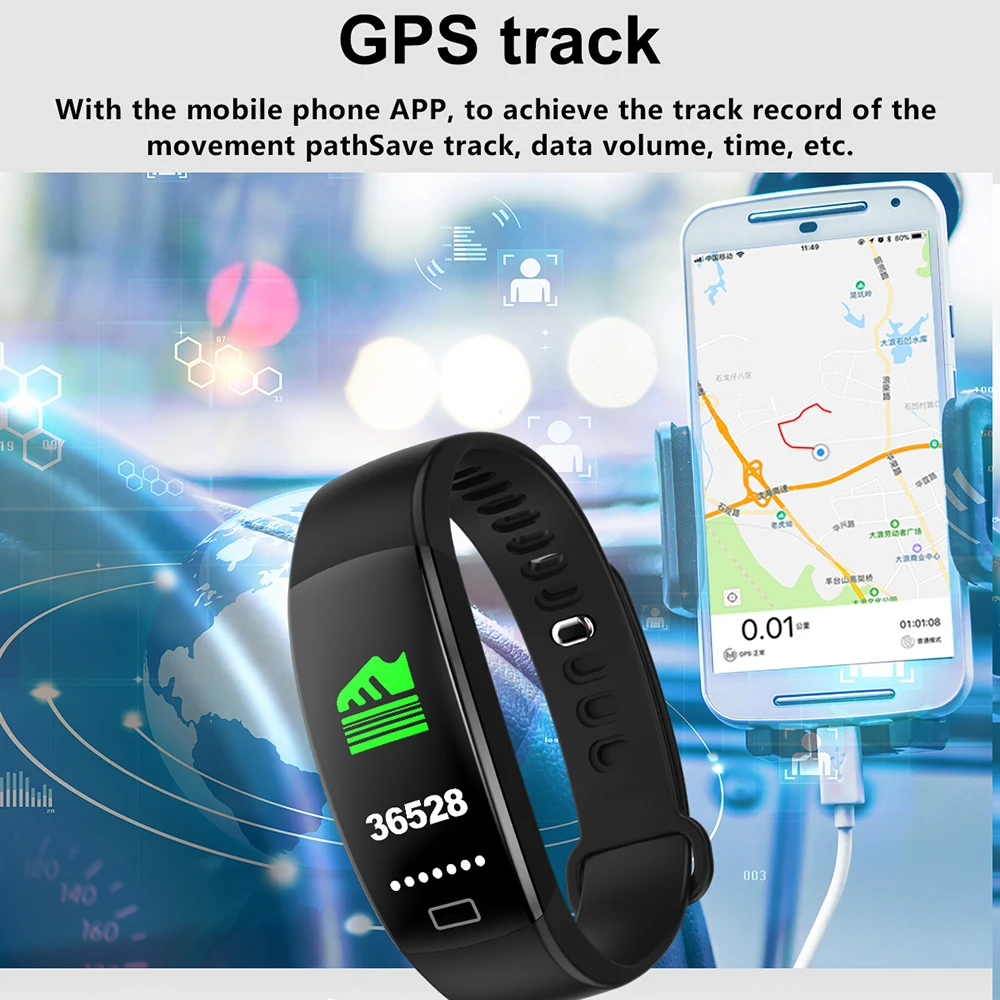 LEMDIOE Smart Band спортивные Фитнес сердечного ритма измеритель артериального Давление