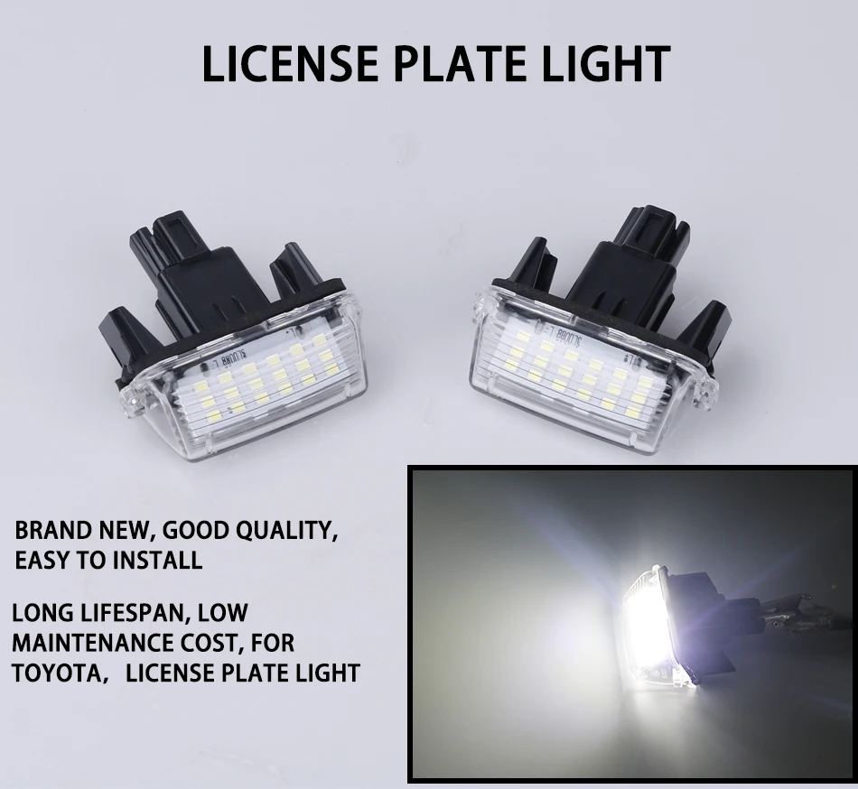Для Toyota Corolla Camry Yaris Prius Vitz Avensis Canbus светодиодный фонарь номерного знака 12 В luces светодиодный para auto hlxg DRL