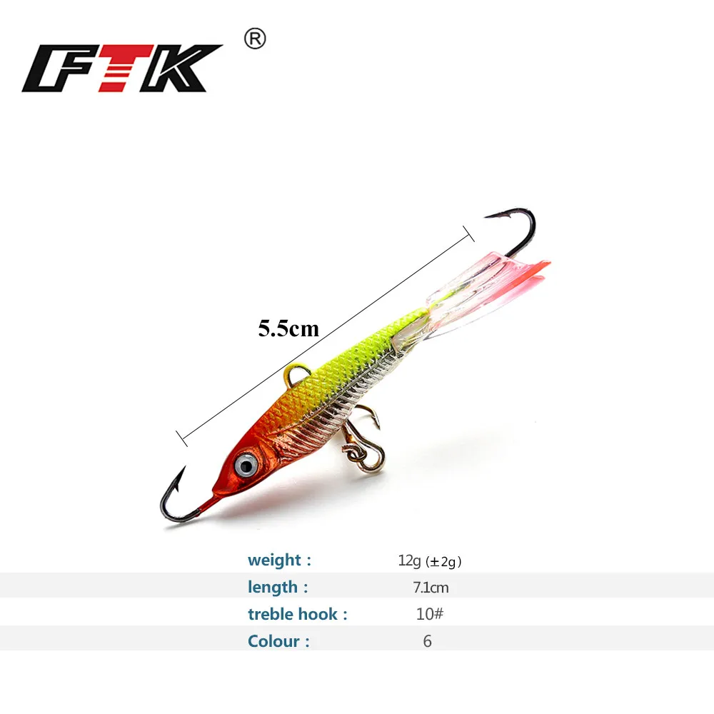 FTK Winter Ice Fishing Lure Jigging Lead Fish Bait 1PC 12g 71mm Hooks Balancer Jigs ice jigging Baits | Спорт и развлечения