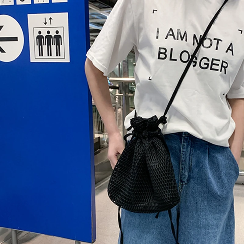 Корейская модная сетчатая дышащая сумка-мешок летняя дорожная пляжная сумка