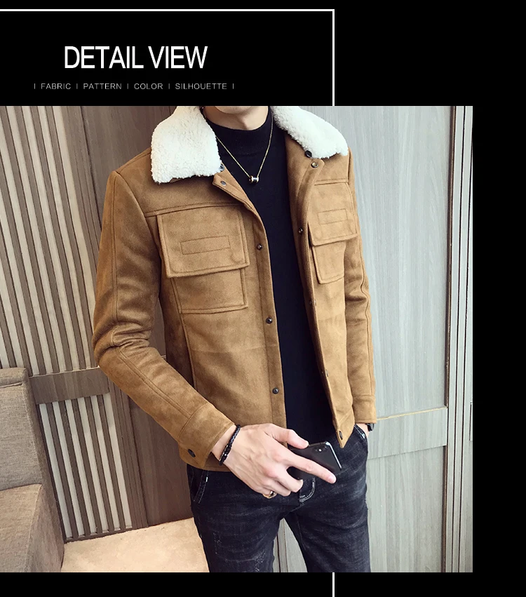 Новая зимняя теплая замшевая кожаная куртка с хлопковой подкладкой, воротник из искусственного меха, капюшон, мужские пальто, очень толстые пальто