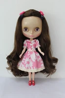 free shipping transparent rbl 182t diy nude blyth doll birthday gift for girl 4 colour big eyes with beautiful hair cute toy