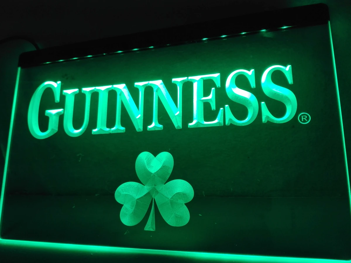 

LE095- Guinness Beer Shamrock Bar LED Neon Light Sign home decor crafts