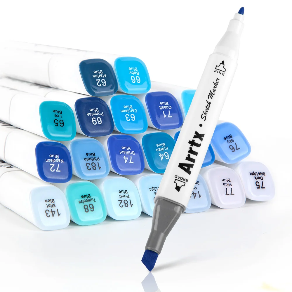 Маркеры Arrtx Arrtist 20 цветов Blendable спиртовые маркеры синий цвет набор для океанского