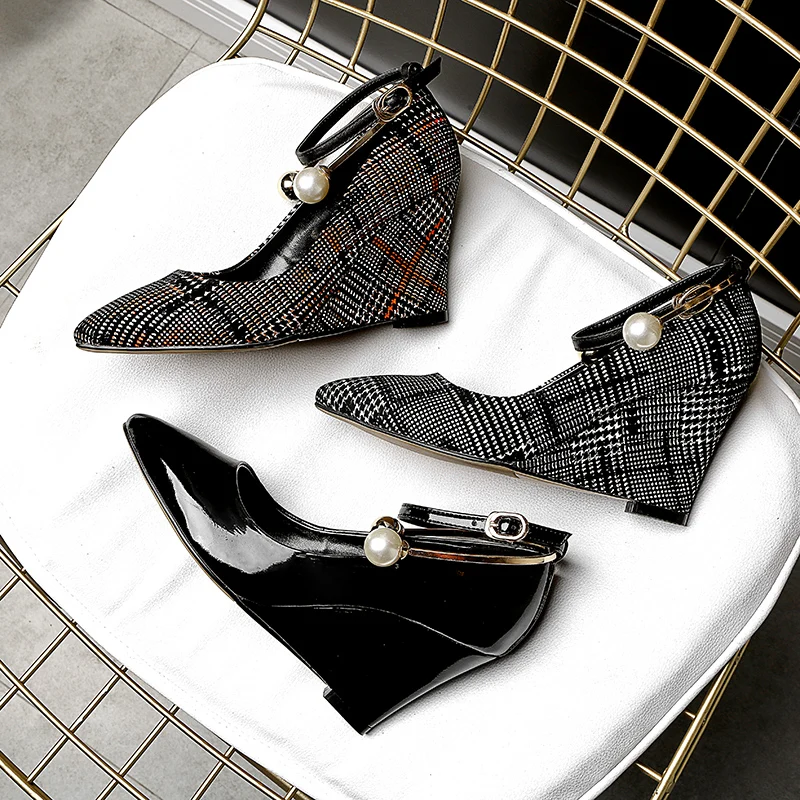 3 Цвет размера плюс женские туфли-лодочки на платформе Ремешок щиколотке Обувь