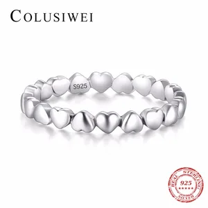 Кольцо из 925 серебра 100% пробы, любовь навсегда сердце пробы