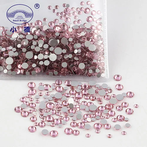 Pink Ss6-Ss16 3D круглые смешанные Стразы для одежды для украшения ногтей 1440 Pz Кристаллы с плоской задней частью аппликация каменные Стразы X016 - Цвет: Pink