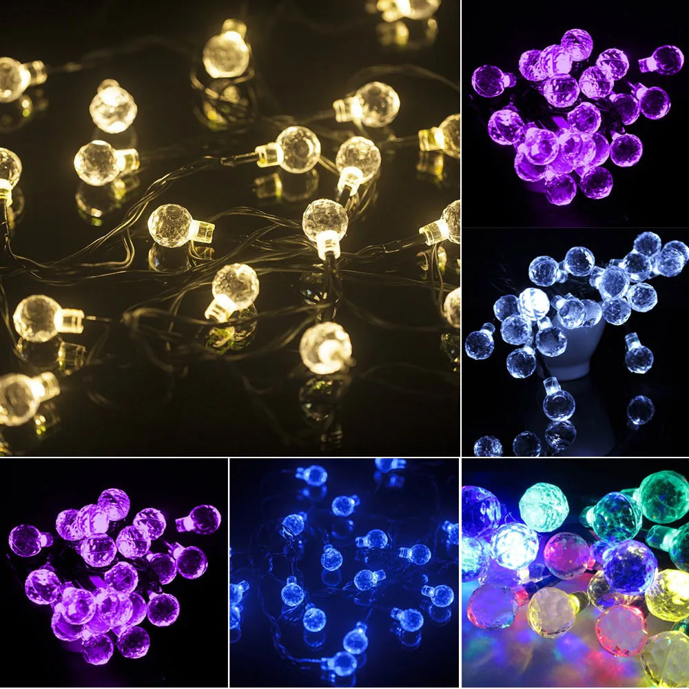100% Бренд новый Высокое качество 6 5 м 30LED Солнечный светящийся хрустальный шар