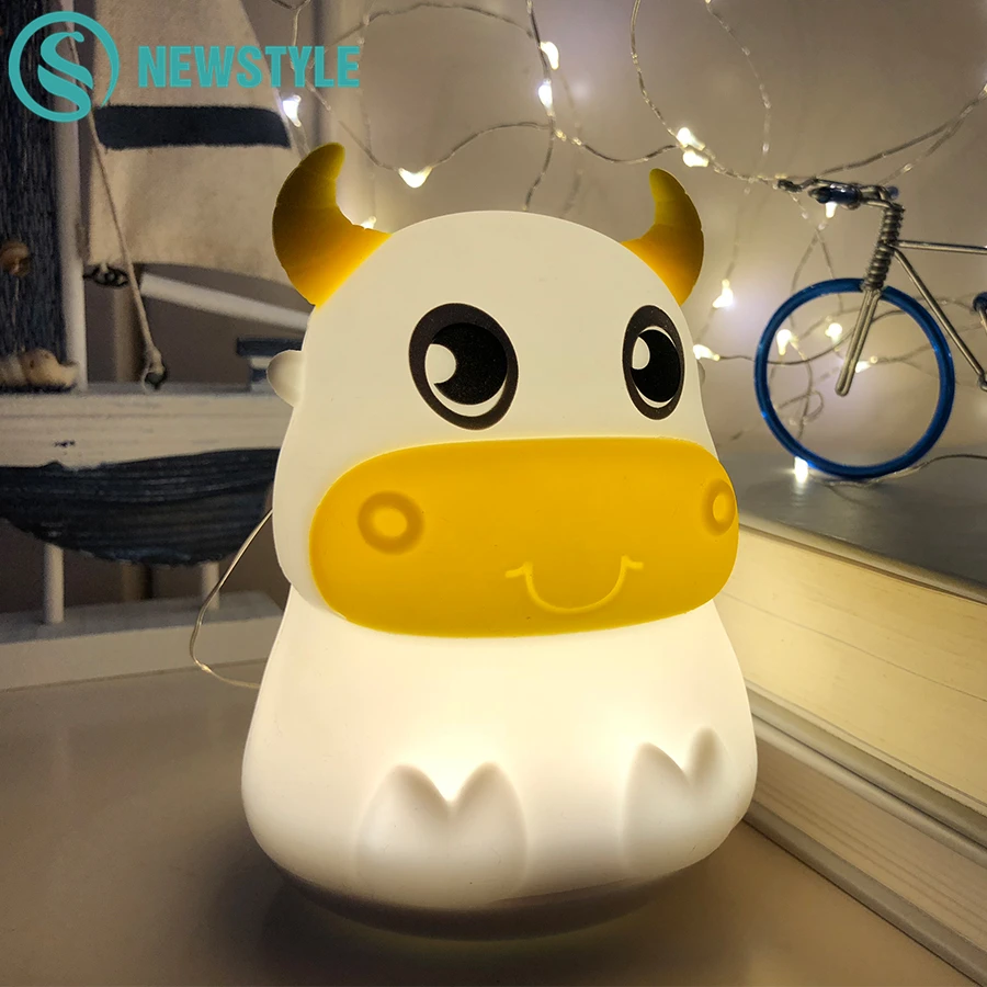 Милый ночной Светильник Trance Cow для детей лампа спальни OX светодиодный ночник