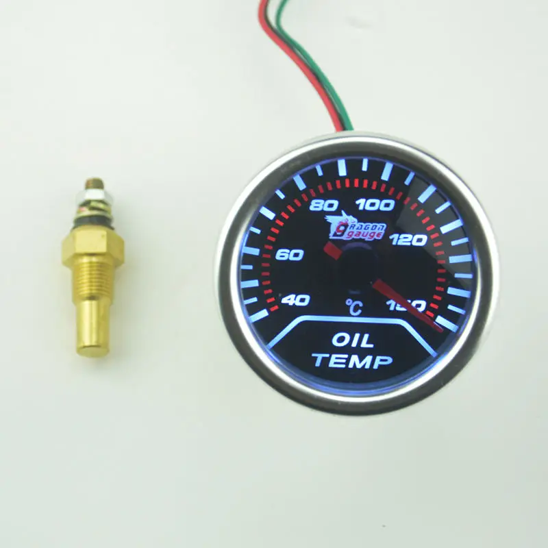 2 &quot52 мм Датчик температуры масла 40 ~ 150 по Цельсию Температура Auto Gauge белый LED
