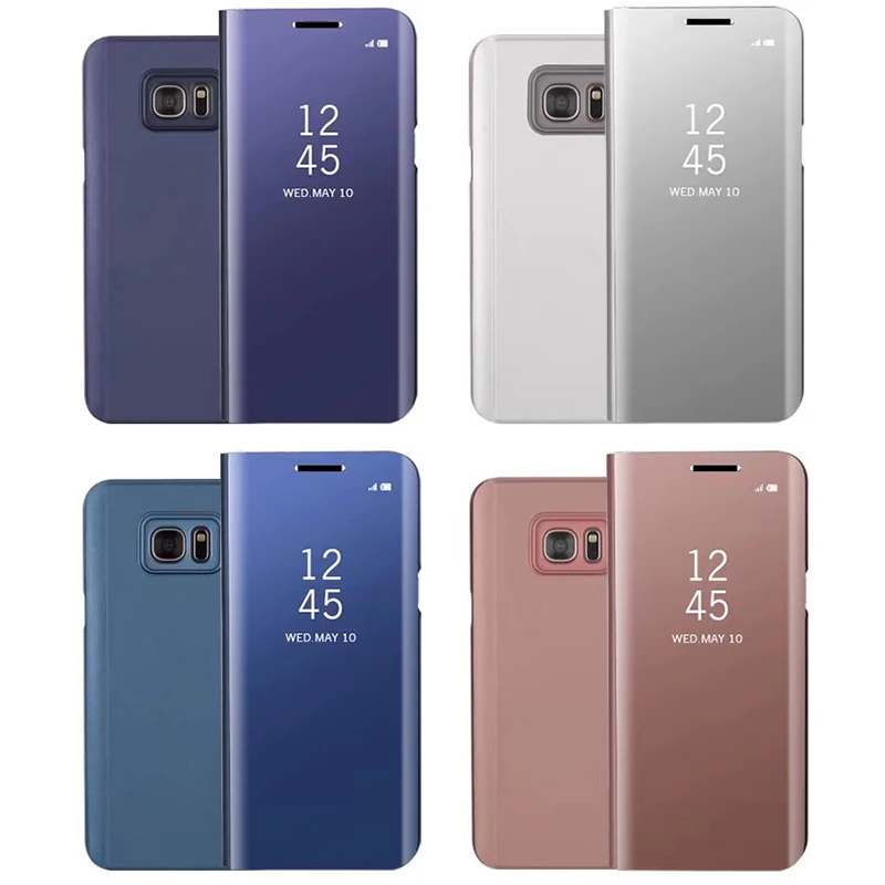 Smart View Зеркало чехол для samsung Galaxy S9 плюс Примечание 8 S8 S7 край A5 A7 A8 A6 J4 j6 J8 2018 кожаный