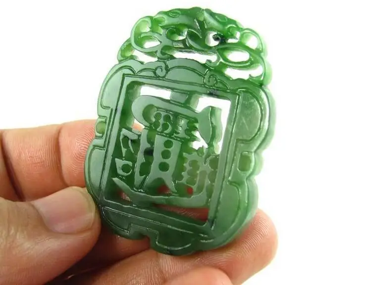 natural HETIAN jade jasper Zhao cai Jin bao pendant Hollow out Bao zi China QINGYU necklace pendants fine jewelry | Украшения и