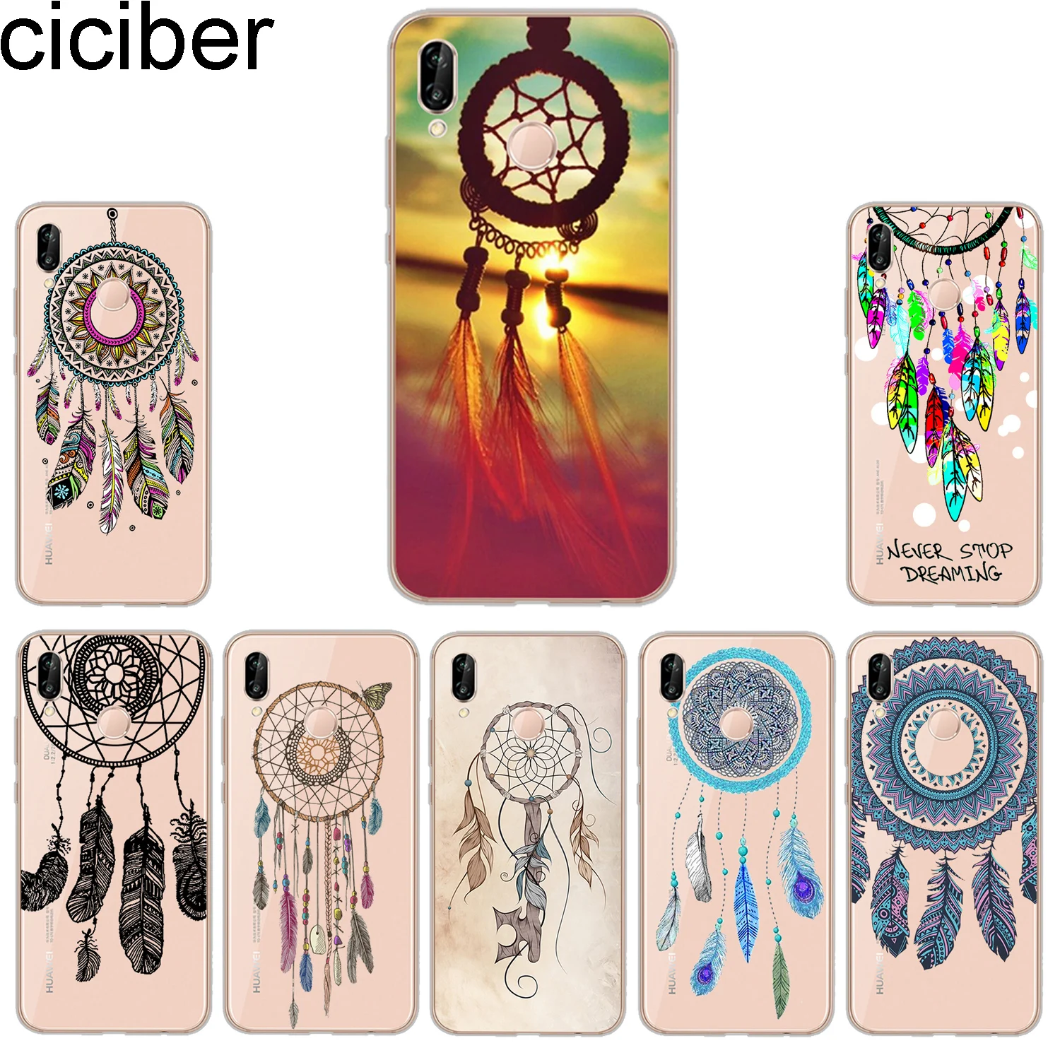 ciciber Phone Cases for Huawei P20 P8 P9 P10 Mate 20 10 9 Lite 2017 X Pro Soft Back Cover P Smart 2019 Dreamcatcher |