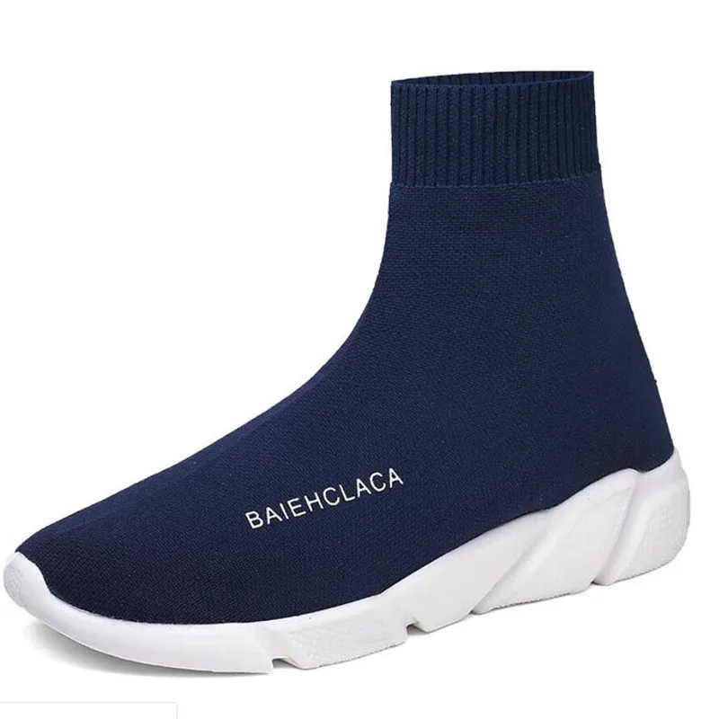 Large size socks shoes men's lightweight sports flying woven mesh breathable running casual high to help shoe | Обувь