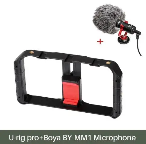 Ulanzi U-Rig Pro смартфон видео Риг мобильный Vlogging Filmmaking стабилизатор с 1/4 винтом Холодный башмак крепление для iPhone Xiaomi - Цвет: U rig w Boya Mic