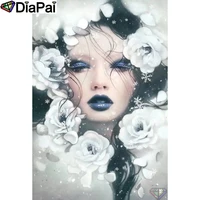 diapai 5d diy diamond painting 100 full squareround drill flower beauty diamond embroidery cross stitch 3d decor a18550