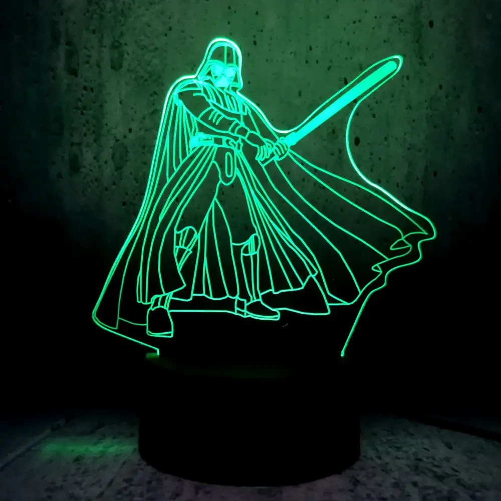 Горячая Распродажа Звездные войны черный рыцарь 3D светодиодный светильник