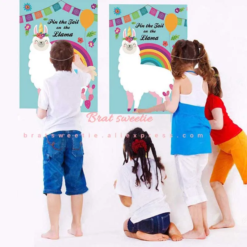 Прикрепите хвост к Ламе Вечерние игры лама фиеста детский душ альпака вечерние