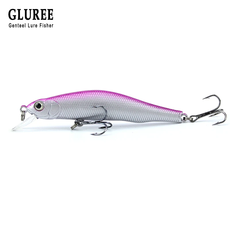 GLUREE 1 шт. Жесткий гольян Блесен 9 см 8 5 г ABS многоцветный Crankbait 3D глаза короткие язык