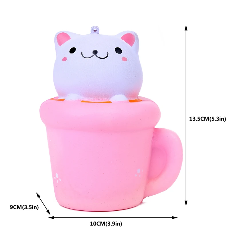 Pop симпатичные чашки Cat Squeeze игрушки куклы розового цвета со смайликами наклейки