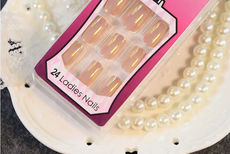Профессиональные Розовые накладные ногти 24 шт./компл. высококачественные с