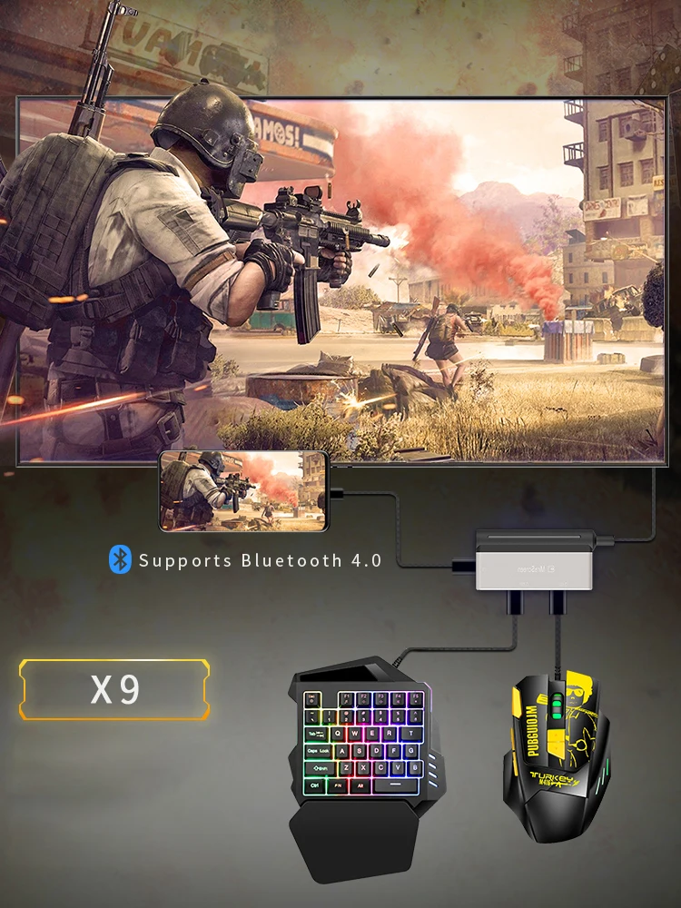 PUBG мобильный Геймпад контроллер игровая мышь клавиатура конвертер 4K 60Hz Bluetooth