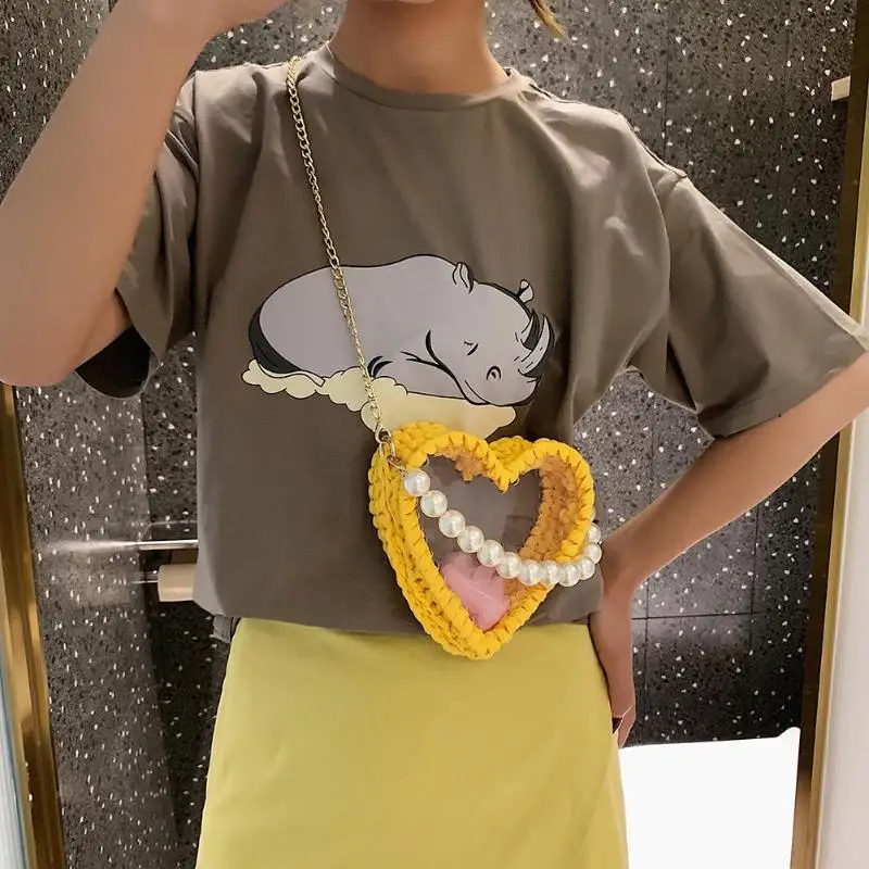 Модные женские прозрачные пластиковые жемчуг сумки через плечо на каждый день