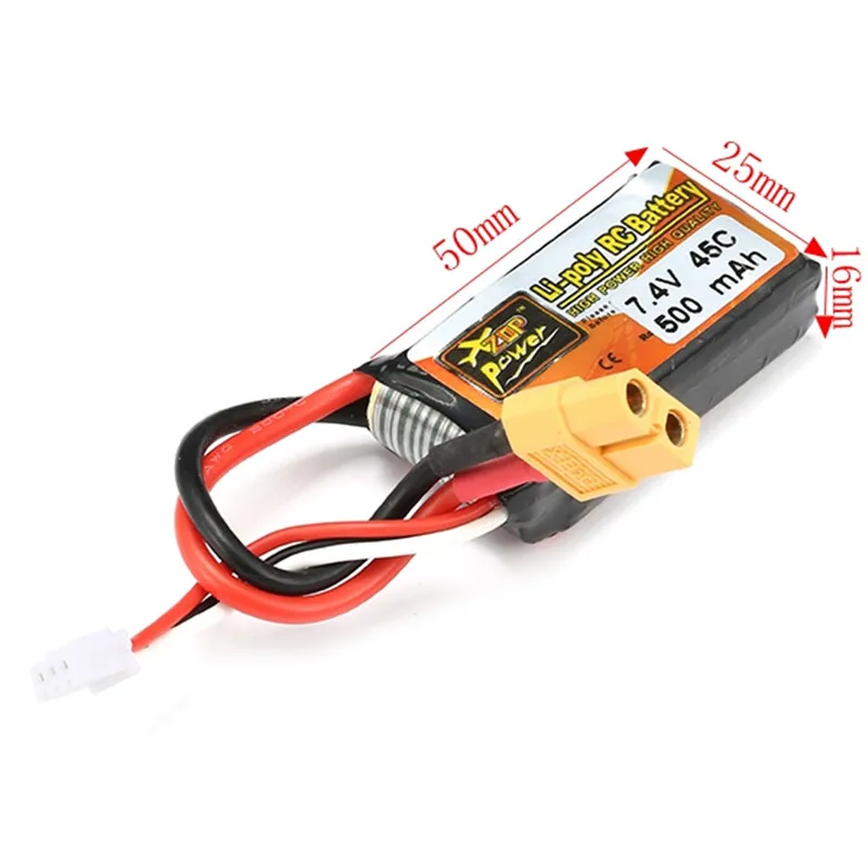 1 шт. ZOP power LiPo Аккумулятор 7,4 V 500mAh 45C 2S XT60 разъем для радиоуправляемого квадрокоптера дрона вертолета автомобиля самолета