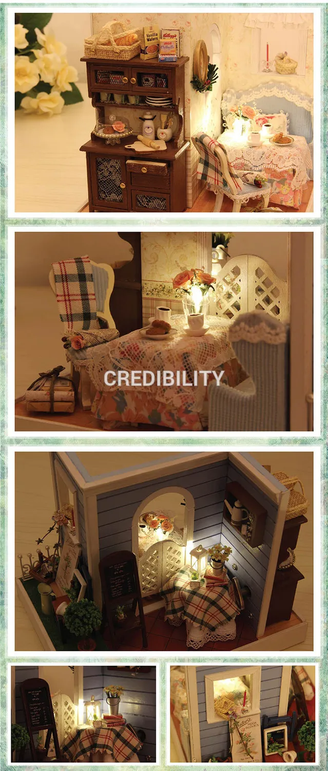 Z002 Марии сладкой выпечки diy кукольный домик Миниатюрный Кукольный дом casa de bonecas Деревянные маленькие модели здания игрушечная мебель
